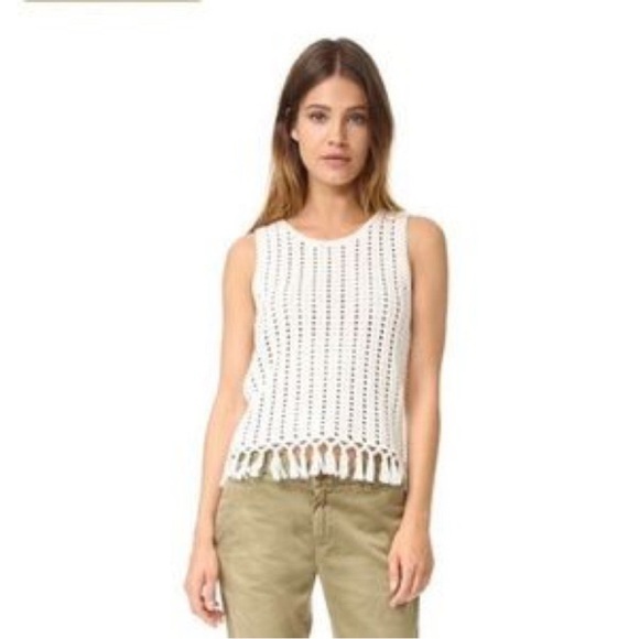 Madewell Crochet Knit Fringe  Top size medium - Picture 2 of 9